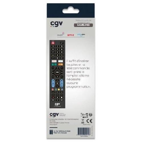 Telecommande Tv - Video - Son Télécommande de remplacement - CGV - FIDELIO Samsung - Pour téléviseurs Samsung - Sans programmation - Prete a l'emploi