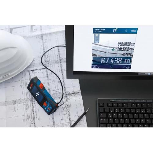 Longueur (telemetre - Laser Mesureur) Telemetre laser Bosch Professional GLM 150-27 C -Bluetooth. portee- 0.08 ? 150.00 m cable micro USB. housse- - 0601072Z00