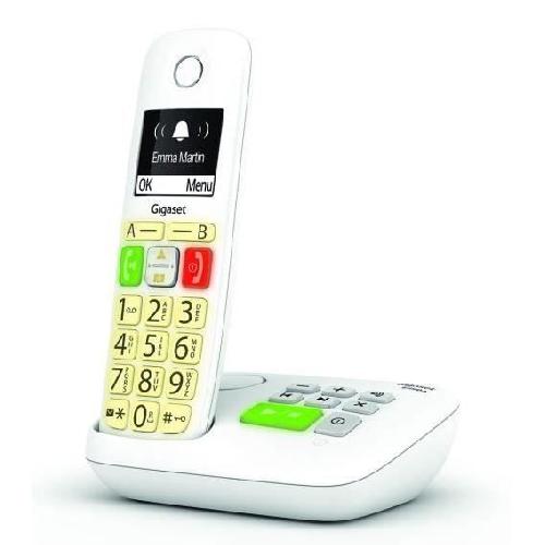 Telephone Fixe - Pack Telephones Telephone Fixe GIGASET E290 A Blanc - Repondeur numerique integre et touches larges pour un confort maximum