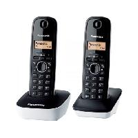 Telephone Fixe - Pack Telephones Panasonic KX-TG1612FRW | Téléphone Duo sans fil DECT sans répondeur Blanc