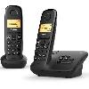 Telephone Fixe - Pack Telephones Téléphone sans fil avec répondeur Gigaset A270 A Duo - Noir