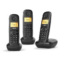 Telephone Fixe - Pack Telephones Téléphone sans fil Gigaset A270 Trio Noir - Mains libres. ID d'appelant. 80 noms et numéros