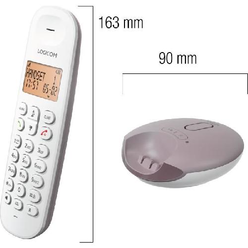 Telephone Fixe - Pack Telephones Téléphone fixe sans fil - LOGICOM - DECT ILOA 155T SOLO - Taupe - Avec répondeur