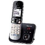 Téléphone sans fil avec répondeur Panasonic KX-TG6821 - écran large et touches rétro-éclairées - noir