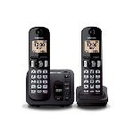 Telephone sans fil avec repondeur PANASONIC KX-TGC222EB - Noir - Ecran LCD - 50 noms et numeros - 15 sonneries