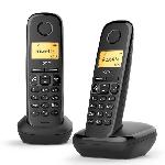Telephone Fixe - Pack Telephones Telephone sans fil GIGASET A270 Duo Noir - ID d'appelant. Repertoire 80 noms. Mains libres. Ecran LCD monochrome