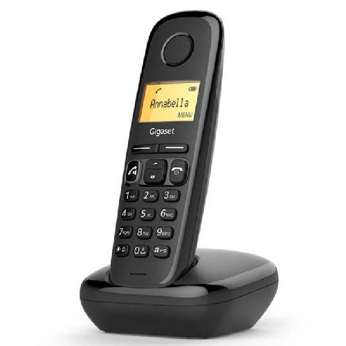 Telephone Fixe - Pack Telephones Téléphone sans fil Gigaset A270 Solo - Noir - Mains libres - Répertoire 80 noms et numéros - Autonomie 1080 min