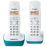 Telephonie Fixe Panasonic KX-TG1612FRC | Téléphone Duo sans fil DECT sans répondeur. Bleu