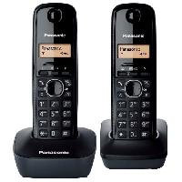 Telephonie Fixe Panasonic KX-TG1612FRH | Téléphone Numérique Sans Fil. Base + 2 Combinés. ID Appelant. Batterie Longue Durée. LCD. Rappel. RÉPONDEUR