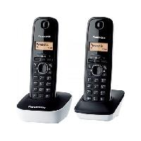 Telephonie Fixe Panasonic KX-TG1612FRW | Téléphone Duo sans fil DECT sans répondeur Blanc