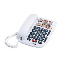 Telephonie Fixe Téléphone filaire senior Alcatel TMax 10 - 6 mémoires directes avec photo - Fonction mains-libres - Blanc