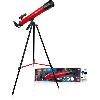 Telescope Lunette astronomique 45/600 AZ - BRESSER JUNIOR - Grossissement jusqu'a 100x - Trépied réglable en hauteur - rouge