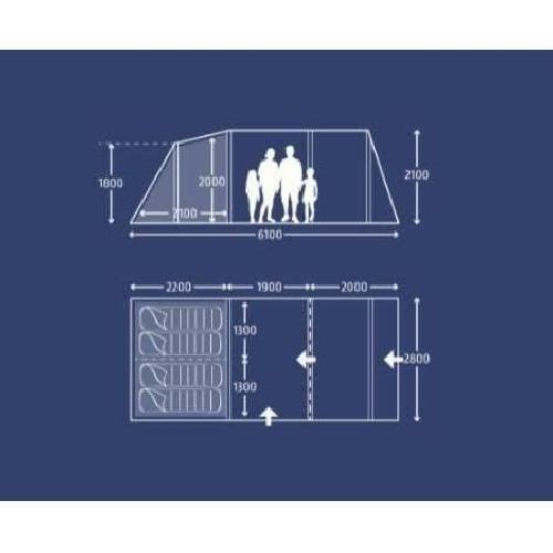 Tente De Camping Tente de camping a arceaux - 4 places - KAMPA - Hayling 4 - Gris et noir