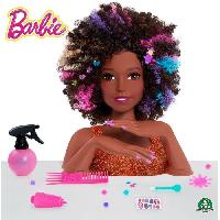 Tete A Coiffer Barbie - Tete a coiffer brune coupe afro - Accessoires inclus - Magique - Giochi Preziosi France