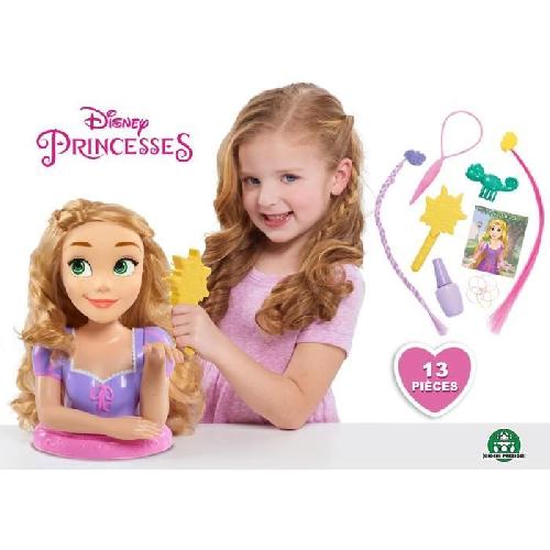 Tete A Coiffer Tete a Coiffer Deluxe Raiponce Disney Princesses - Accessoires Inclus - Pour Enfant de 3 Ans et Plus - Violet