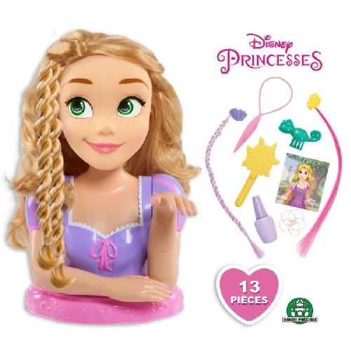 Tete A Coiffer Tete a Coiffer Deluxe Raiponce Disney Princesses - Accessoires Inclus - Pour Enfant de 3 Ans et Plus - Violet