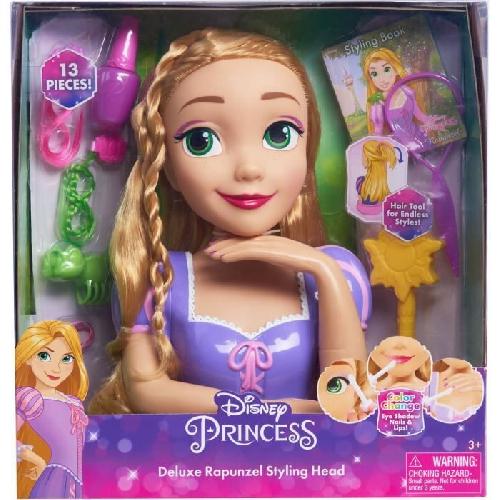 Tete A Coiffer Tete a coiffer - DISNEY - Raiponce Deluxe - 12 accessoires - Faux flacon de vernis - Guide coiffure