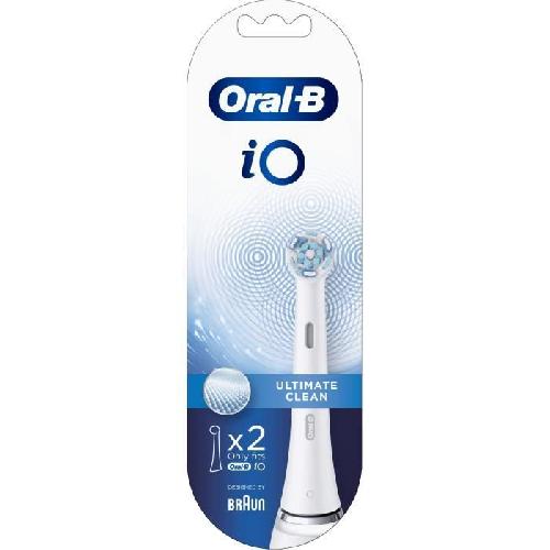 Brossette Tetes de brosse Oral-B iO Ultimate Clean - Pack X2 - Elimination de la plaque dentaire a 100 des le jour 1