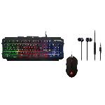 THE G-LAB COMBO HELIUM Clavier FR Retroeclaire Performance + Souris Confort + Ecouteurs Intra-Auriculaires + Tapis Antiderapant