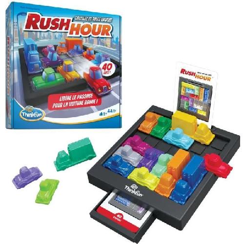 Jeu De Societe - Jeu De Plateau ThinkFun Rush Hou- Jeu de logiqu-Casse-tete-Embouteillage-40 défis 4 niveau-1 Joueur ou plus-des 8 ans-Ravensburger-Mixte-6600