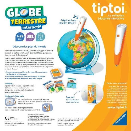 Puzzle tiptoi Globe terrestre interactif. 00000191. 7 ans. Ravensburger