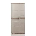 Etabli - Systeme Perfo - Armoire - Mobilier Atelier TITANIUM PLASTIKEN Armoire 2 portes avec étageres et penderie l70 x p44 x h176 cm Beige et Taupe Gamme TITANIUM Intérieur/Extérieur