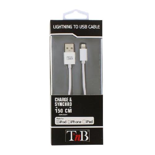 Chargeur - Adaptateur Alimentation Telephone TNB Cable de charge et synchronisation compatible avec Iphone5-6. Ipad Mini. Ipad 4. Ipod Nano 7 et Touch 5 - 1m x6