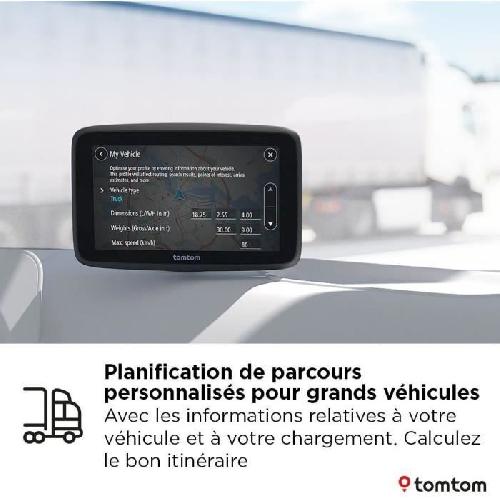 Gps Auto - Module - Boitier De Navigation TomTom - GO Professional 5 2eme Génération - GPS Poid Lourd. Bus et voiture - 5 pouces - TomTom Traffic - carte Europe -