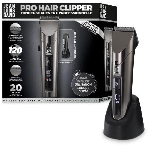 Tondeuse Multi-usages Tondeuse a cheveux - JEAN LOUIS DAVID - Pro Hair Clipper - 20 hauteurs de coupe - Batterie Lithium Ion