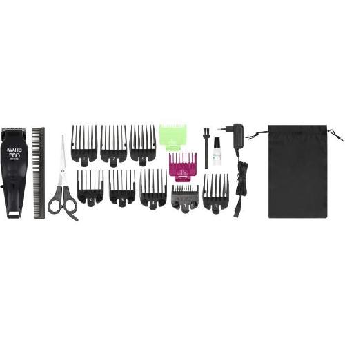 Tondeuse Cheveux  Tondeuse cheveux et barbe - WAHL - Home Pro 300 Cordless Clipper - 10 W - 120 min - 11 sabots - Noir