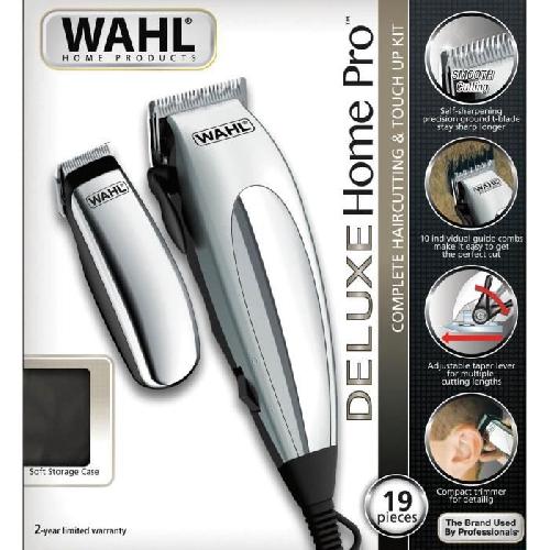 Tondeuse Cheveux  Tondeuse cheveux - WAHL - Home Pro Deluxe - avec mini-rasoir - Levier ajustable