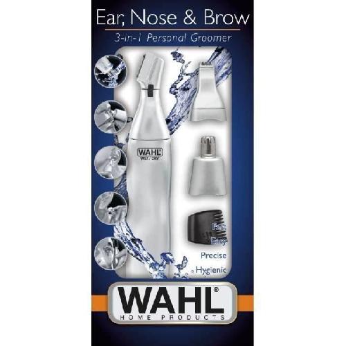 Tondeuse Multi-usages Tondeuse nez-oreille - WAHL - Ear. Nose et Brow 3-in-1 - 3 tetes de coupe - Lames lavables