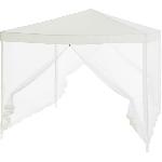 Tonnelle - Gloriette - Barnum - Accessoire Tonnelle de jardin avec 4 moustiquaires - 3x3m - Acier et polyester 140 g - Blanc