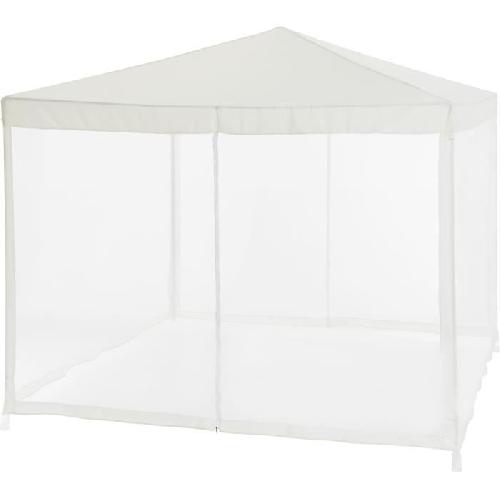 Tonnelle - Gloriette - Barnum - Accessoire Tonnelle de jardin avec 4 moustiquaires - 3x3m - Acier et polyester 140 g - Blanc