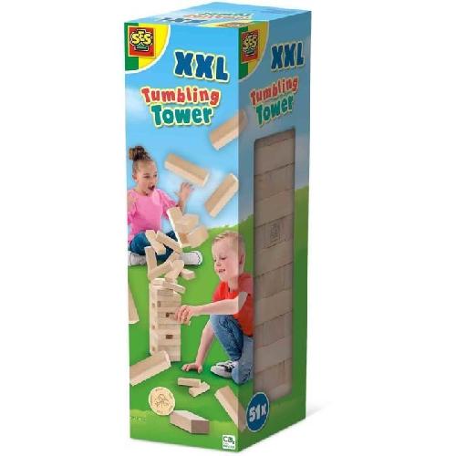 Jeu De Quille - Jeu D'anneau - Jeu De Boule - Jeu De Palet Tour Tumbling XXL - Jeu d'adresse - SES CREATIVE - Version XXL pour l'extérieur. passionnant pour les enfants et les adultes.