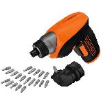 Visseuse - Devisseuse Tournevis Electrique BLACK+DECKER CS3652LCAT-QW - 3.6V. 20 Embouts. Chargeur USB