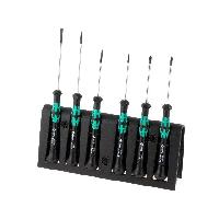 Tournevis WERA - Kit de 6 tournevis de precision cruciforme et plat avec support