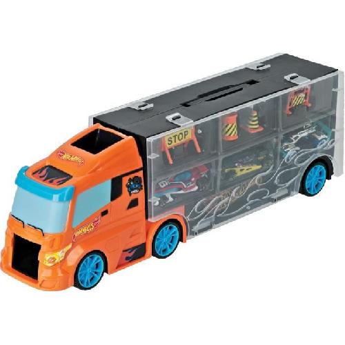 Camion TOYS AND FUN Camion HOT WHEELS 40 cm et 3 voitures + accessoires de signalisation Pour Enfant
