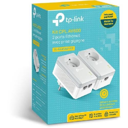 Courant Porteur - Cpl TP-Link TL-PA4025P KIT CPL 600 Mbps avec Prise Integree et Ports Ethernet