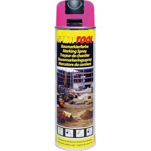 Peinture Auto Traceur De Chantier Tp Rose Fluo Spray 500ml Motip