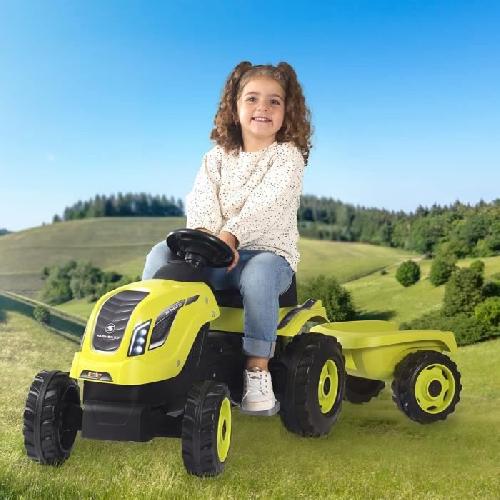 Tracteur - Vehicule Agricole - Vehicule De Chantier Tracteur a pédales Smoby Farmer XL + Remorque - Vert
