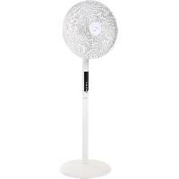 Traitement De L Air AIR-LIGHT RING - Ventilateur sur pied et Brasseur d'air blanc O40cm 70W avec couronne d'eclairage LED