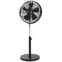 Traitement De L Air CALIFORNIA Noir & Bois - Ventilateur sur pied Ø40cm 50W oscillant