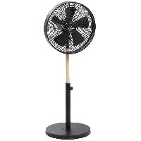 Traitement De L Air CALIFORNIA Noir et Bois - Ventilateur sur pied O40cm 50W oscillant