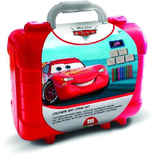 Jeu De Tampon Travel Set - MULTIPRINT - 42823 - 5 tampons Cars. 10 crayons