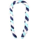 Tour De Lit Bebe Tresse de décoration BABYCALIN - Coussin - Velours - 200 cm - Bleu - BABYCALIN