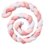 Tour De Lit Bebe Tresse de decoration BABYCALIN - Coussin - Velours - 200 cm - Rose - BABYCALIN