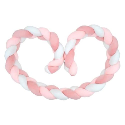 Tour De Lit Bebe Tresse de decoration BABYCALIN - Coussin - Velours - 200 cm - Rose - BABYCALIN