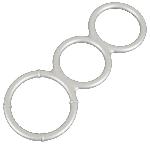 Anneaux et cockrings Triple anneau en silicone metallise