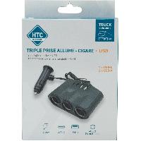 Triple prise allume-cigare 12V 24V USB